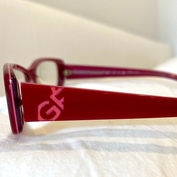 Gianfranco Ferré Red Reading Glasses w/ Pink Monogram - Picture 3 of 5